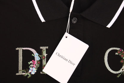 Polo Dior con diseño de logotipo floral
