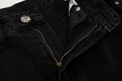 CHROME Hearts Cross Patch Jorts Shorts - Black Unisex Streetwear Limited Edition
