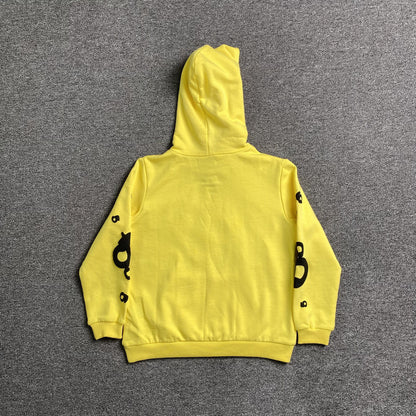 SP5DER Beluga Hoodie Gold - Red Unisex Streetwear Limited Edition - The SP5DER BELUGA HOODIE GOLD - REPLICA is a standout piece that radiates bold luxury