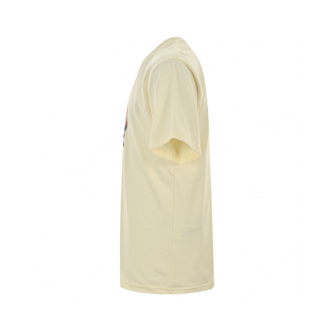 Gucci Interlocking Gg T-shirt - Cream Unisex Streetwear Limited Edition - <span>This Gucci t-shirt features a classic cream-colored design with an interlocking GG logo in red
