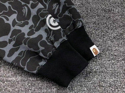 BAPE - Dover Street Market Special Camo Shark Full Zip Hoodie - Black Unisex Streetwear Limited Edition