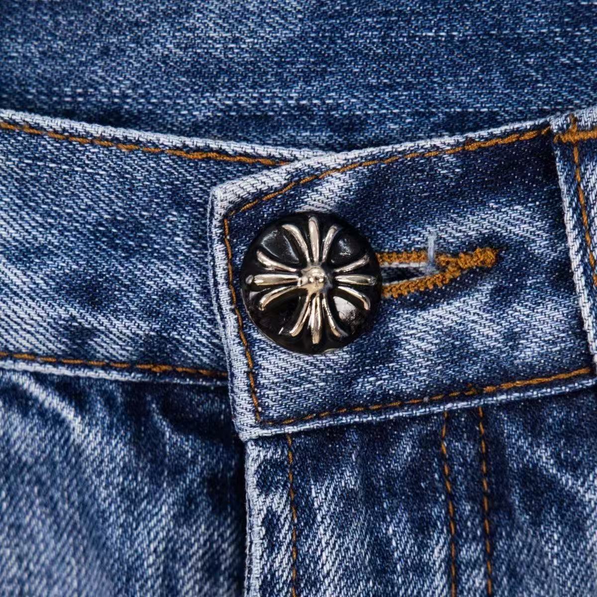 CHROME Hearts Cross Patch Jeans Denim - Black Unisex Streetwear Limited Edition