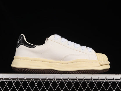 MAISON Mihara Yasuhiro Blakey Og Sole Leather Low Beige Sneakers - White Unisex Streetwear Limited Edition