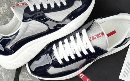 PRADA America's Cup Silver Sneakers - Navy Unisex Streetwear Limited Edition