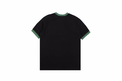 Gucci Polo Shirt With Embroidered Logo Unisex Streetwear Limited Edition - <p dir='ltr'><span>Black polo shirt featuring a green embroidered Gucci logo on the chest. Green