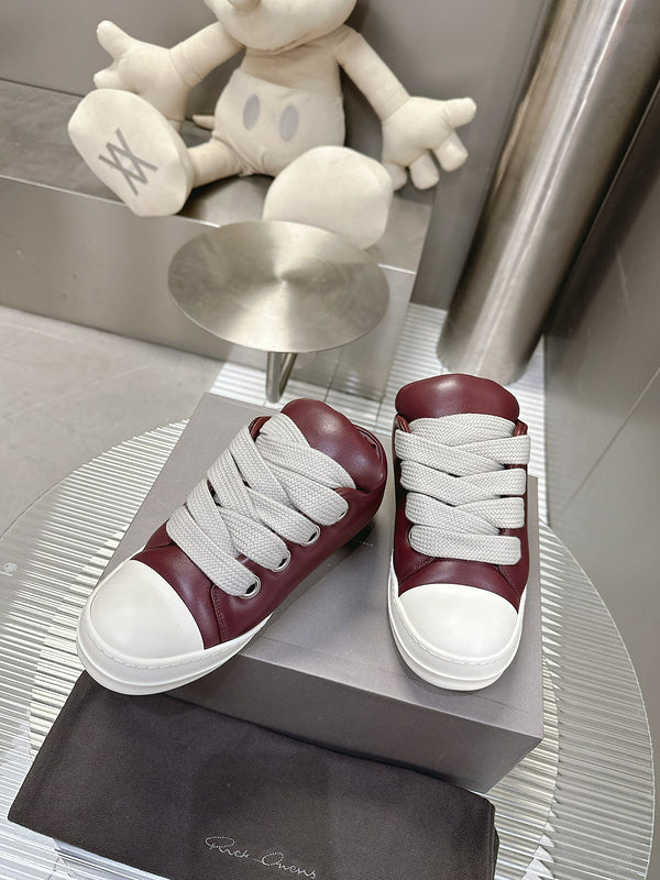 Rick Owens Burgundy Low-top Sneakers - Red Unisex Streetwear Limited Edition - **Rick Owens Burgundy Low-Top Sneakers: A Fusion of Bold Design and Superior Craftsmanship** Introducing the
