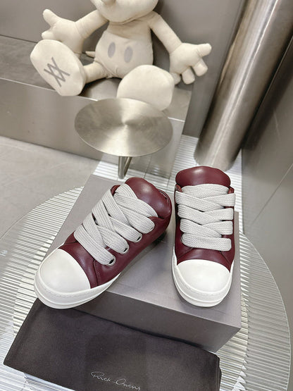 Rick Owens Burgundy Low-top Sneakers - Red Unisex Streetwear Limited Edition - **Rick Owens Burgundy Low-Top Sneakers: A Fusion of Bold Design and Superior Craftsmanship** Introducing the