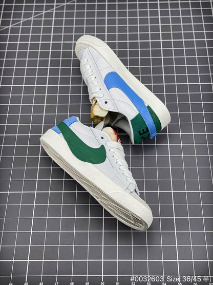 Nike Blazer Low '1977 Jumbo - White Unisex Streetwear Limited Edition - The Nike Blazer Low '1977 Jumbo in white and blue brings bold, modern flair to