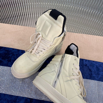 Rick Owens Geobasket Sneakers - - Cream Unisex Streetwear Limited Edition - ### Rick Owens Geobasket Sneakers - Cream Introducing the Rick Owens Geobasket Sneakers in a