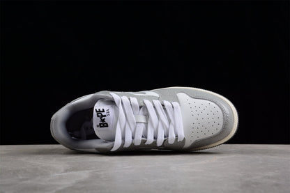 BAPE Sta Low-top Sneakers In And Gray - White Unisex Streetwear Limited Edition - **BAPE STA Low-Top Sneakers in White and Gray** Introducing the BAPE STA Low-Top Sneakers in
