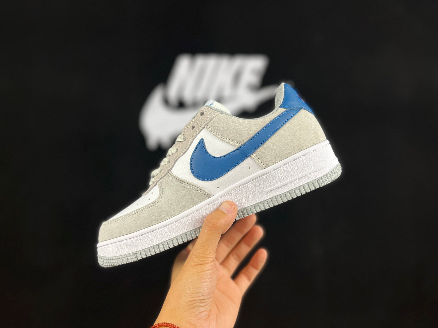 NIKE Air Force 1 Low 'gray - Blue' Unisex Streetwear Limited Edition - **Nike Air Force 1 Low 'Gray/Blue'** The Nike Air Force 1 Low 'Gray/Blue' presents a