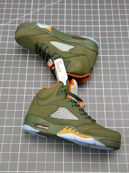 JORDAN 5 olive 2024 Release Info - Black Unisex Streetwear Limited Edition