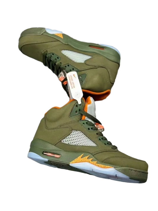 JORDAN 5 olive 2024 Release Info - Black Unisex Streetwear Limited Edition