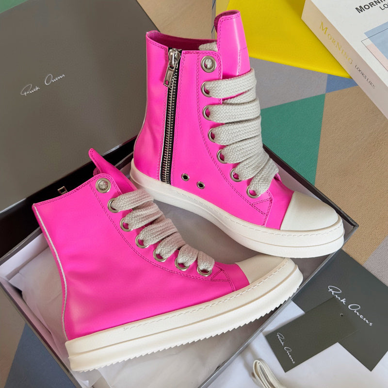 Rick Owens High-top Sneakers - Pink Unisex Streetwear Limited Edition - **Rick Owens Burgundy Low-Top Sneakers: A Fusion of Bold Design and Superior Craftsmanship** Introducing the