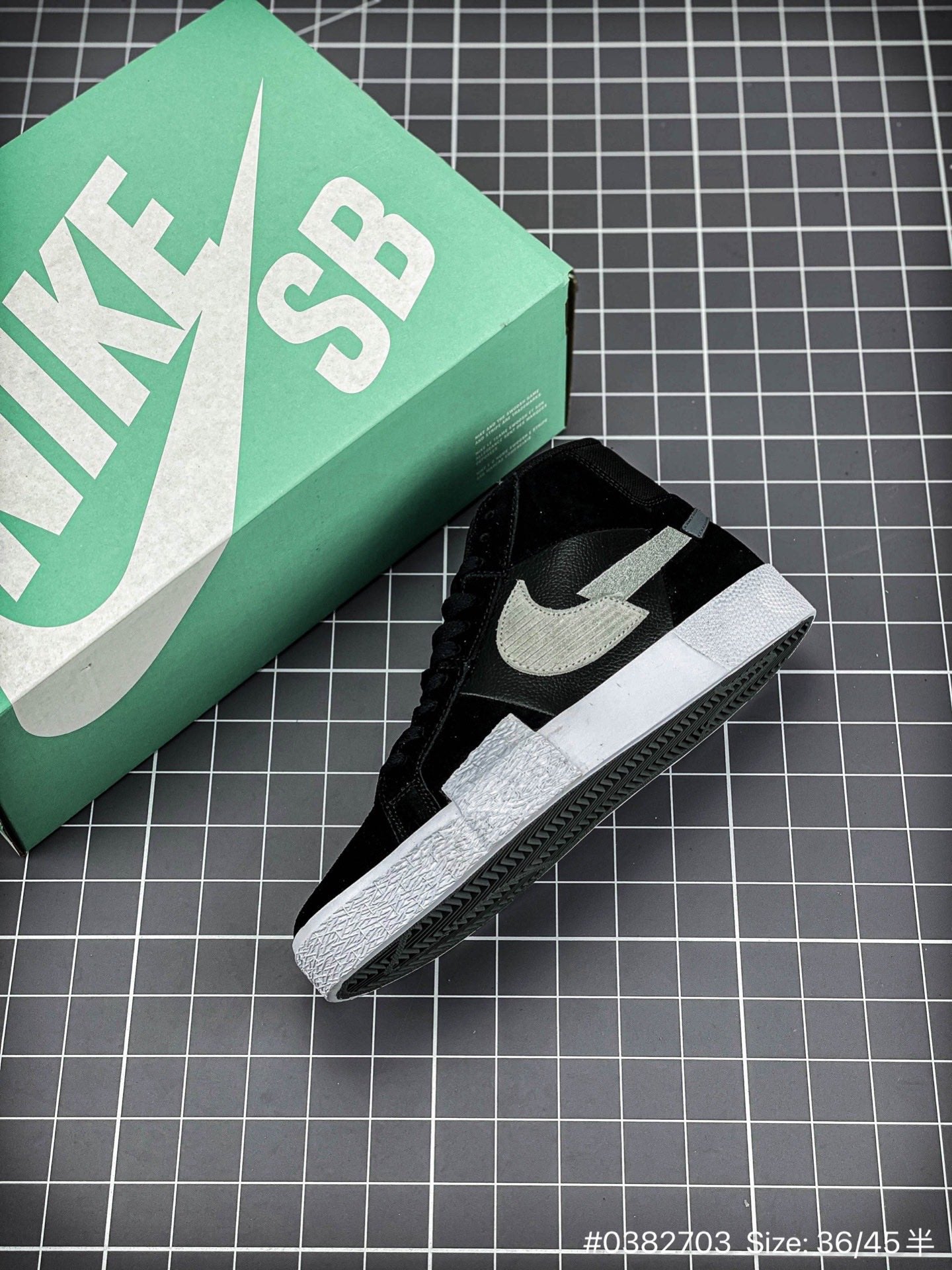Nike Blazer Mid - Black Unisex Streetwear Limited Edition - The Nike Blazer Mid 'Broken Swoosh' in Black and Grey offers a sleek and modern