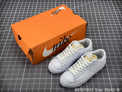 Nike Blazer Low1977 - White Unisex Streetwear Limited Edition - The Nike Blazer Low '1977 Synthetic Leather White offers a clean and modern take on