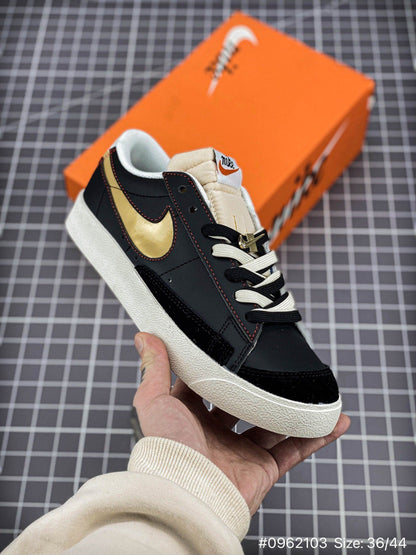 Nike Blazer Low'1977 Prm swoosh 50th Anniversary - Black Unisex Streetwear Limited Edition - The Nike Blazer Low '1977 PRM 'Swoosh 50th Anniversary' celebrates a half-century of the iconic