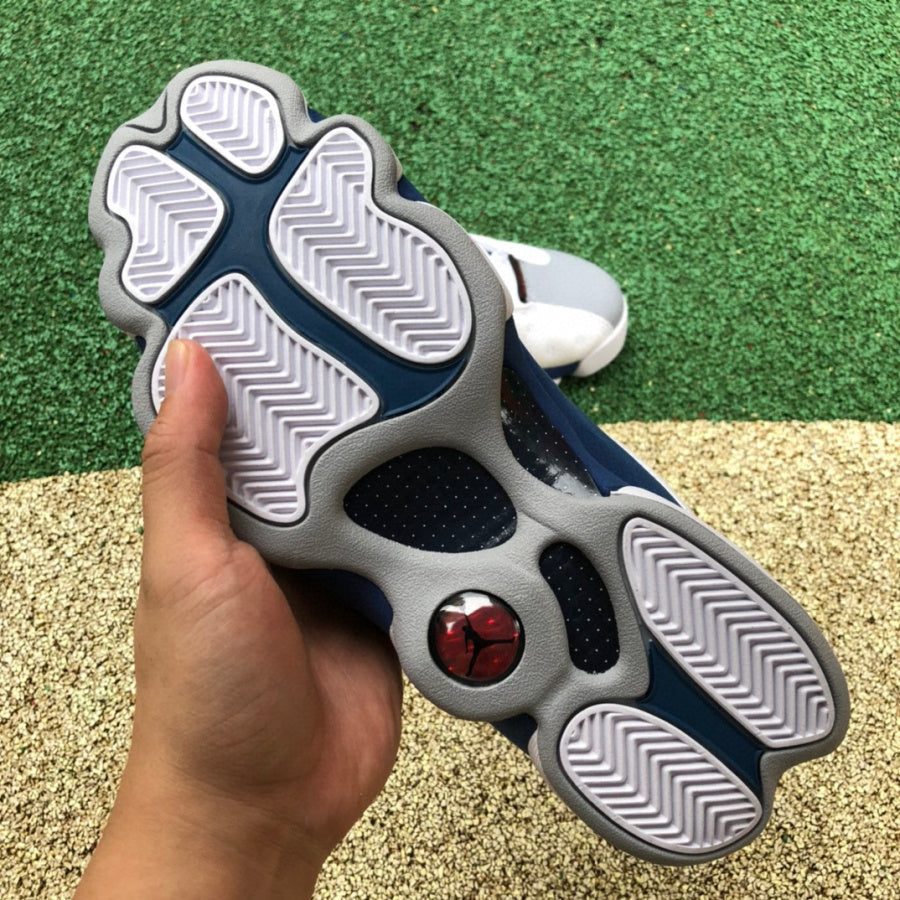 Jordan 13 french Blue Unisex Streetwear Limited Edition - The Air Jordan 13 in black and blue is a sleek and dynamic addition to