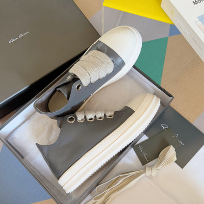 Rick Owens Low-top Sneakers - Gray Unisex Streetwear Limited Edition - **Rick Owens Gray Low-Top Sneakers: Modern Elegance and Superior Craftsmanship** Introducing the Rick Owens Gray