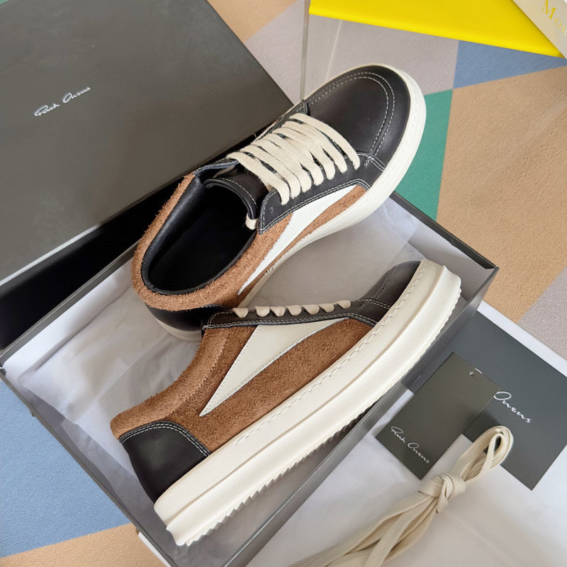 Rick Owens And Brown Low-top Sneakers - Black Unisex Streetwear Limited Edition - **Rick Owens Black and Brown Low-Top Sneakers: Timeless Elegance and Premium Craftsmanship** Introducing the Rick