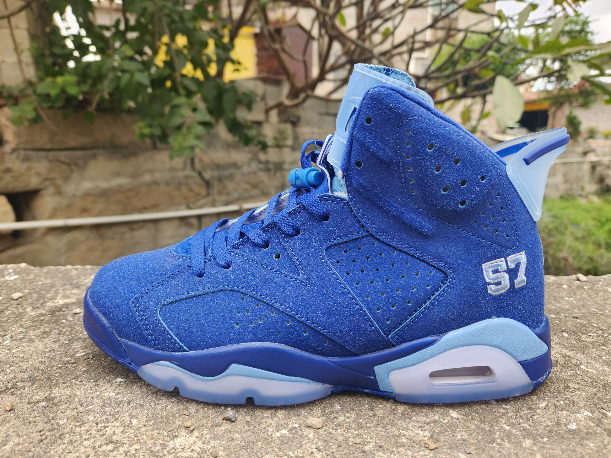 Jordan 6 'jimmy Butler' - Blue Unisex Streetwear Limited Edition - The Air Jordan 6 'Jimmy Butler' is a vibrant and bold sneaker that stands out