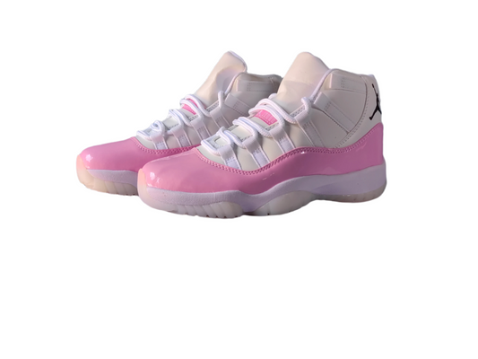 JORDAN 11 - Pink Unisex Streetwear Limited Edition - The Air Jordan 11 in Pink and White is a fresh and vibrant take on