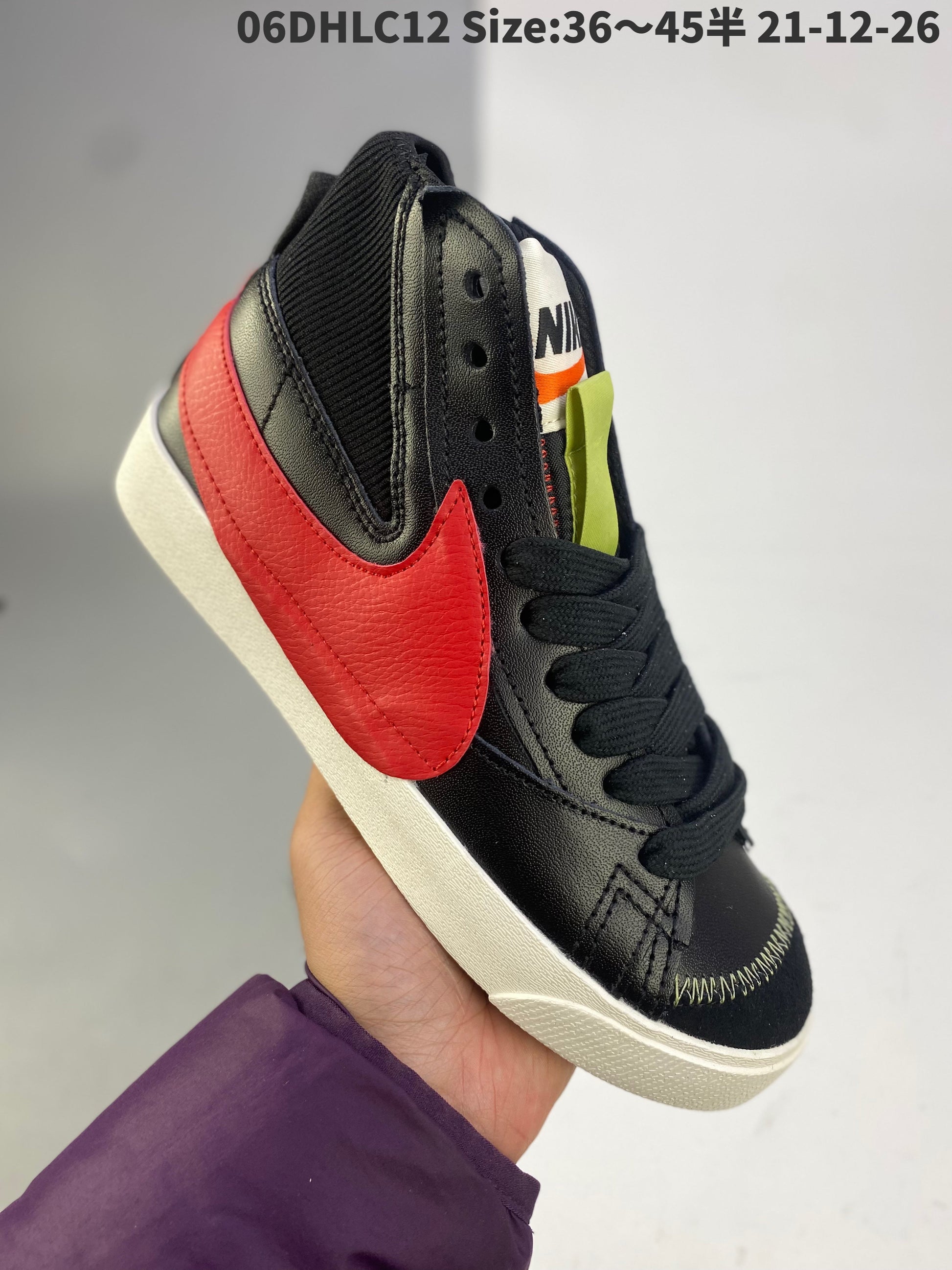 Nike Blazer Mid'1977 Jumbo - Black Unisex Streetwear Limited Edition - The Nike Blazer Mid '1977 Jumbo in Black, Red, and Blue reimagines the classic Blazer
