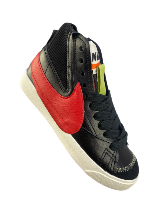 Nike Blazer Mid'1977 Jumbo - Black Unisex Streetwear Limited Edition - The Nike Blazer Mid '1977 Jumbo in Black, Red, and Blue reimagines the classic Blazer