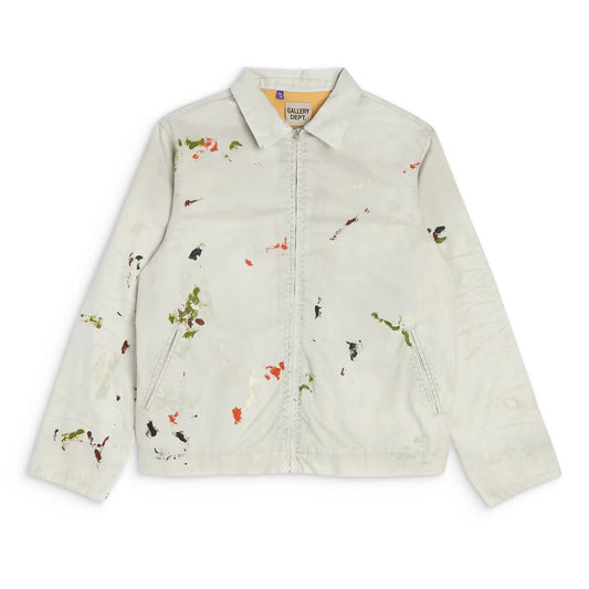 GALLERY Dept Painted Montecito Jacket - Beige Unisex Streetwear Limited Edition - **Gallery Dept. Paint Splatter Jacket: Detailed Product Description** Unveil your artistic side with the Gallery