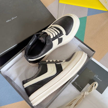 Rick Owens And White Low-top Sneakers - Black Unisex Streetwear Limited Edition - **Rick Owens Black and White Low-Top Sneakers: Timeless Style and Premium Craftsmanship** Introducing the Rick