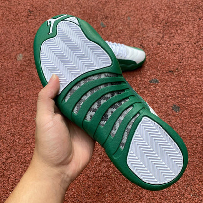 Jordan 12 Retro 'white And Green' Unisex Streetwear Limited Edition - Introducing the Air Jordan 12 Retro 'White and Green,' a perfect blend of style and
