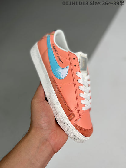 Nike Blazer Low'1977 Swoosh - Red Unisex Streetwear Limited Edition - The Nike Blazer Low '1977 Swoosh' in pink with playful graffiti designs adds a vibrant