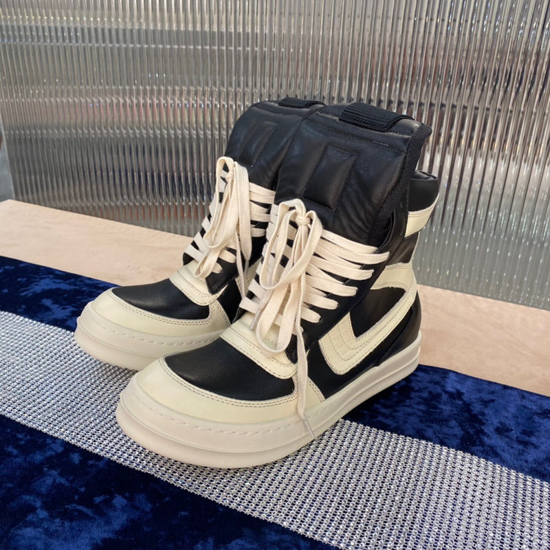 Rick Owens Geobasket Sneakers - And White - Black Unisex Streetwear Limited Edition - ### Rick Owens Geobasket Sneakers - Black and White Introducing the Rick Owens Geobasket Sneakers