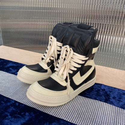 Rick Owens Geobasket Sneakers - And White - Black Unisex Streetwear Limited Edition - ### Rick Owens Geobasket Sneakers - Black and White Introducing the Rick Owens Geobasket Sneakers