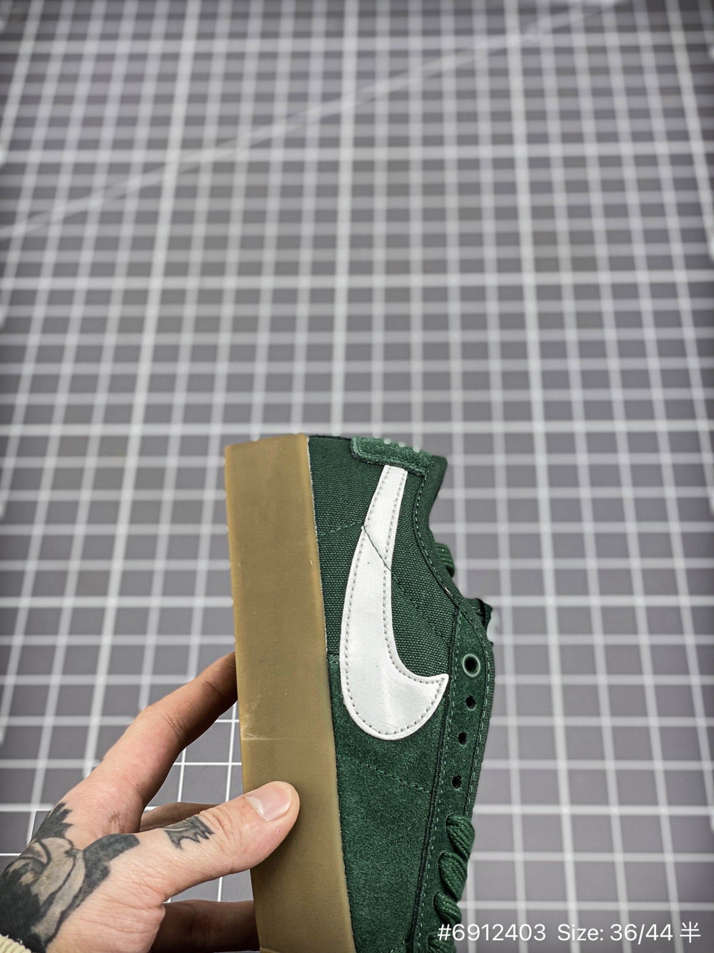 The Nike Blazer Low Pro Gt - White Unisex Streetwear Limited Edition - The Nike Blazer Low Pro GT Leather Gum Sole in White and Green is a