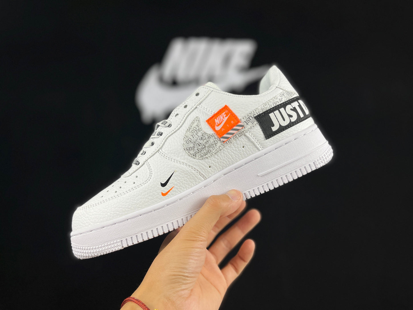 NIKE Air Force 1 Low 'just Do It' - Black Unisex Streetwear Limited Edition - **Nike Air Force 1 Low 'Just Do It'** The Nike Air Force 1 Low 'Just