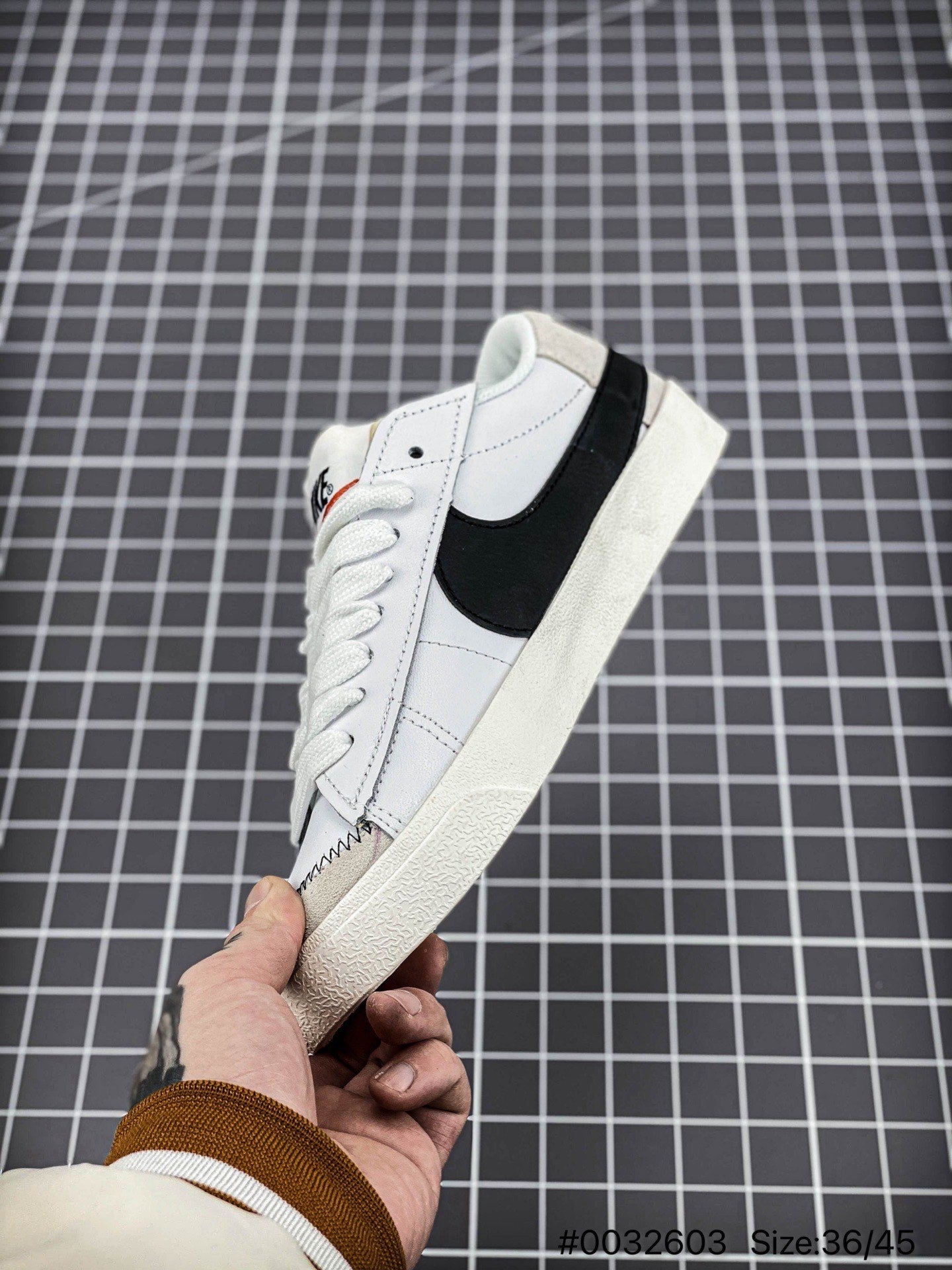 Nike Blazer Low'1977 Jumbo - Black Unisex Streetwear Limited Edition - The Nike Blazer Low '1977 Jumbo in Black, White, and Grey reinvents a classic with