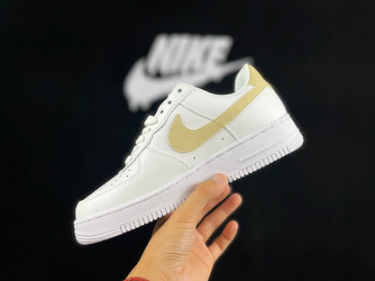 NIKE Air Force 1 'mini Swoosh - Yellow' - White Unisex Streetwear Limited Edition - **Nike Air Force 1 'Mini Swoosh White/Yellow'** The Nike Air Force 1 'Mini Swoosh White/Yellow'