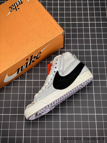 Nike Blazer Mid'1977 Jumbo - Black Unisex Streetwear Limited Edition - The Nike Blazer Mid '1977 Jumbo 'Deconstructed Comfort' in White and Black takes the classic