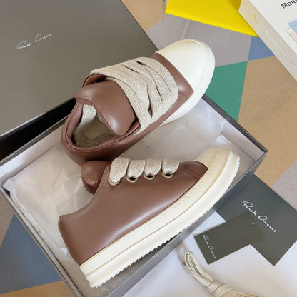 Rick Owens Low-top Sneakers - Brown Unisex Streetwear Limited Edition - **Rick Owens Brown Low-Top Sneakers: Modern Sophistication and Superior Craftsmanship** Introducing the Rick Owens Brown