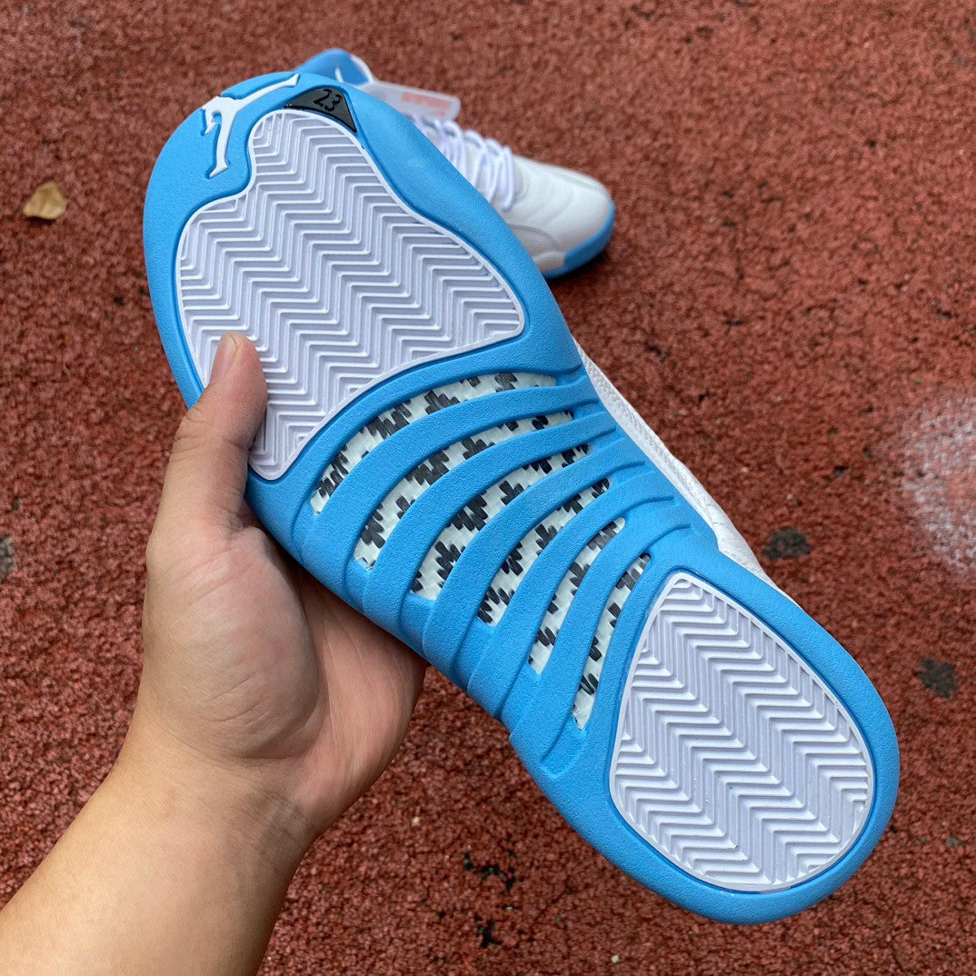 Jordan 12 Retro 'white - University Blue' Sneakers Unisex Streetwear Limited Edition - **Product Description: Air Jordan 12 Retro 'White/University Blue'** The Air Jordan 12 Retro 'White/University Bl