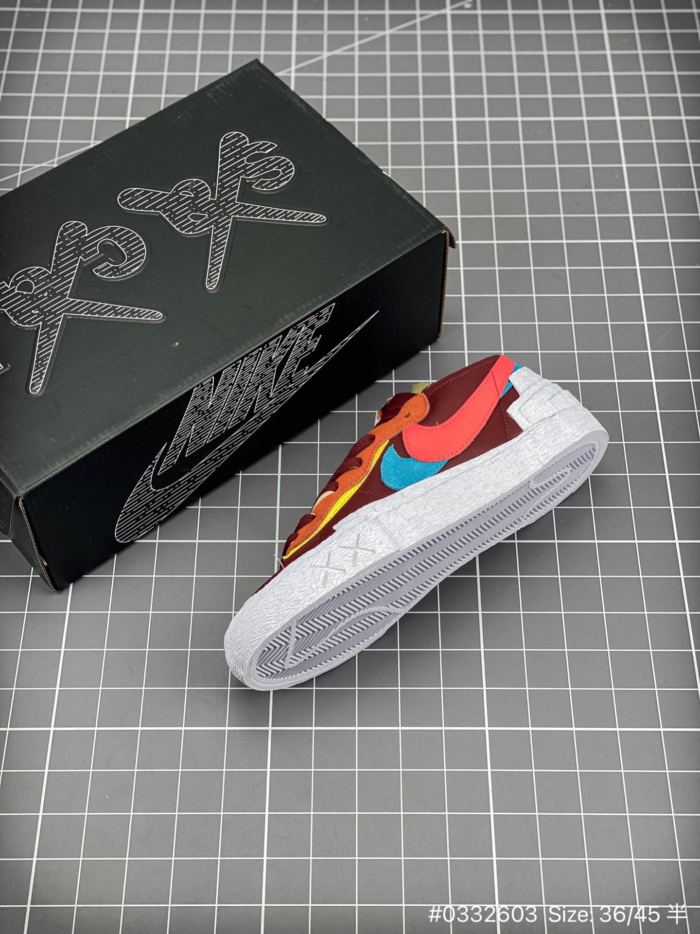 KAWS - Nike Blazer'team Red' Unisex Streetwear Limited Edition - The KAWS x Nike Blazer 'Team Red' delivers an artistic reinterpretation of the classic low-top