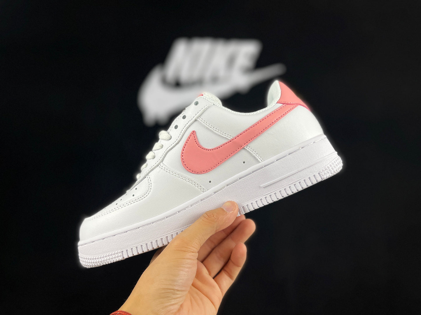 NIKE Air Force 1 'mini Swoosh - Pink' - White Unisex Streetwear Limited Edition - **Nike Air Force 1 'Mini Swoosh White/Pink'** The Nike Air Force 1 'Mini Swoosh White/Pink'