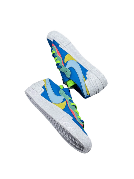 KAWS - Sacai - Nike Blazer'neptune Blue' Unisex Streetwear Limited Edition - The KAWS x Sacai x Nike Blazer 'Neptune Blue' combines bold design, vibrant color, and