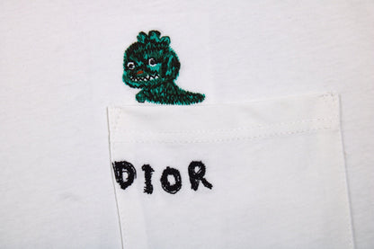 Camiseta Dior con bordado de lagarto - Blanca