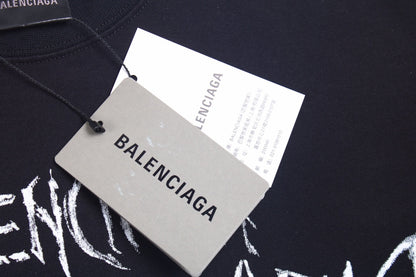 Balenciaga Multi-logo T-shirt (black) Unisex Streetwear Limited Edition - <span>Statement black t-shirt featuring multiple Balenciaga logos in various fonts and styles. This unique design