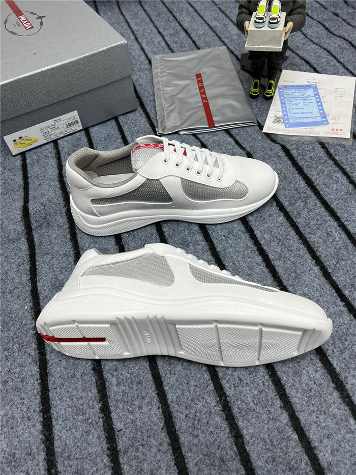 PRADA America's Cup Soft Rubber Silver Sneakers - White Unisex Streetwear Limited Edition