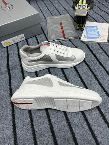 PRADA America's Cup Soft Rubber Silver Sneakers - White Unisex Streetwear Limited Edition