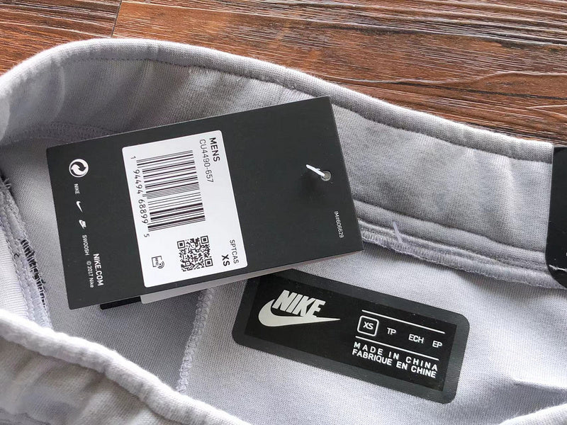 NIKE TECH FLEECE PANTS x WOLF GREY/AQUAMARINE/ORANGE - logo - replica sneakers
