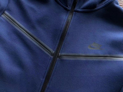 NIKE Tech Fleece Hoodie - - Navy Unisex Streetwear Limited Edition - The NIKE TECH FLEECE HOODIE NAVY - REPLICA is the ultimate combination of modern sportswear